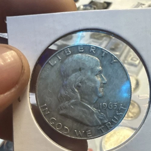 1963 Franklin Half Dollar 90% Silver Uncertified US Coin KM#195 50C Composition