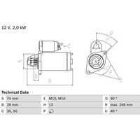 Bosch 0 986 023 290 Starter FüR Mercedes Benz C Klasse E SLK S204 C204 W204