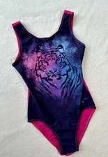 DESTIRA Leotard Gymnastics WILD TIGER Bodysuit BIG CAT Safari GK SIZE: (12) CXL