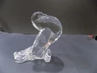 Steuben 7" Clear Glass Pouter Pigeon Figurine Sculpture # 7729 Vintage