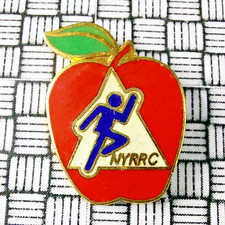 Rare NYRRC New York Road Running Club Big Apple Enamel Pin Badge 18mm x 25mm