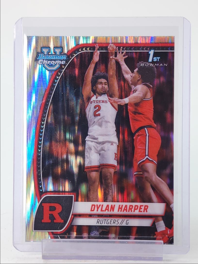 DYLAN HARPER 2024-25 BOWMAN CHROME U 1ST STEALTH REFRACTOR RUTGERS Q4770