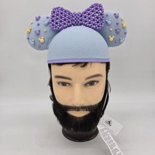 Disney Hat Cap Strap Back Minnie Mouse Ears Bead Bow Pastel Womens One Size