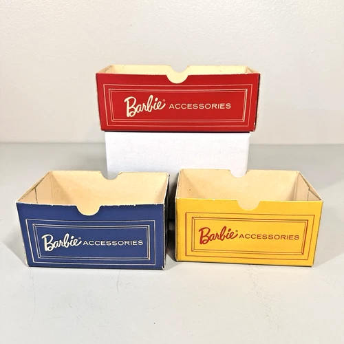 VTG Lot  1960’s Barbie Accessories Cardboard Boxes Drawers Wardrobe  Double Case
