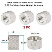 4PC All Steel 5/8x24 TPI Thread Protector For 308 300 Blackout 330 6.5 Creedmoor