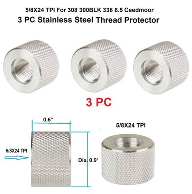 4PC All Steel 5/8x24 TPI Thread Protector For 308 300 Blackout 330 6.5 ...