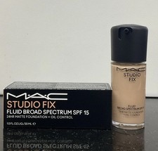 MAC Studio Fix Fluid SPF 15 24HR Matte Foundation Oil Control-NC16-1oz/30ml-NIB