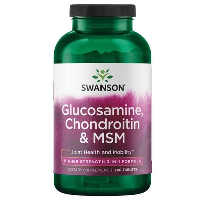 Swanson Glucosamine, Chondroitin & Msm - Higher Strength 240 Tablets - Joint