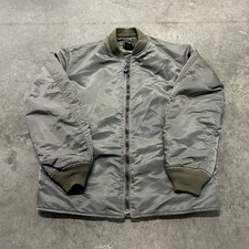 Vintage The Cockpit USA Flight Bomber Jacket Army Green Made in USA Military