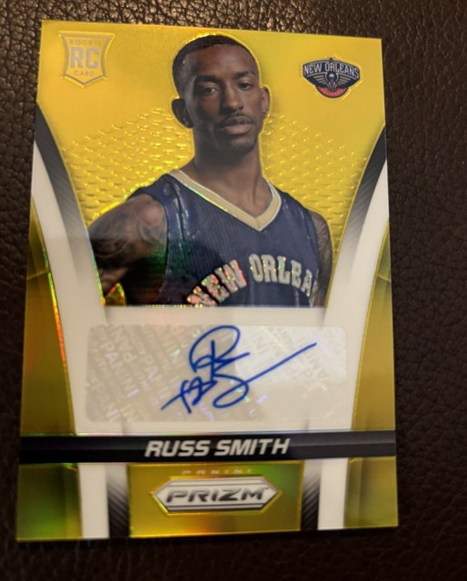2014-15 Panini Prizm Russ Smith Gold Prizm Autograph Auto /10