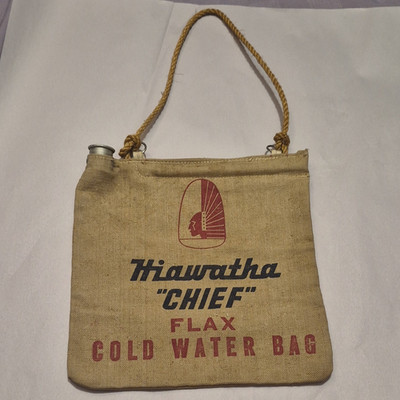  Vintage 1920-1940s Hiawatha Chief Water Bag Canvas 