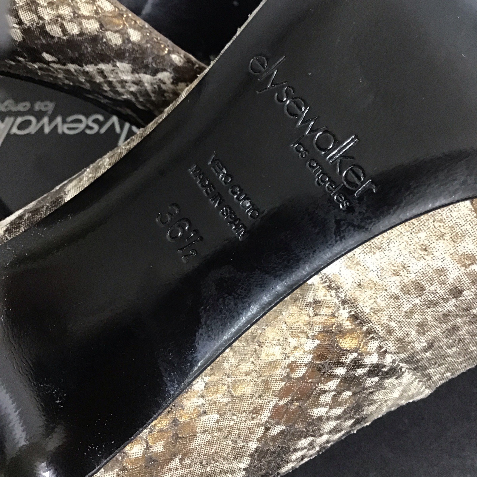 Elyse Walker Sable Met Bronze Python Leather Prin… - image 8