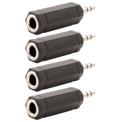 4 Pcs 3.5mm 1/8'' Male to 6.35mm 1/4'' Female Stereo Adapter Converter Connector