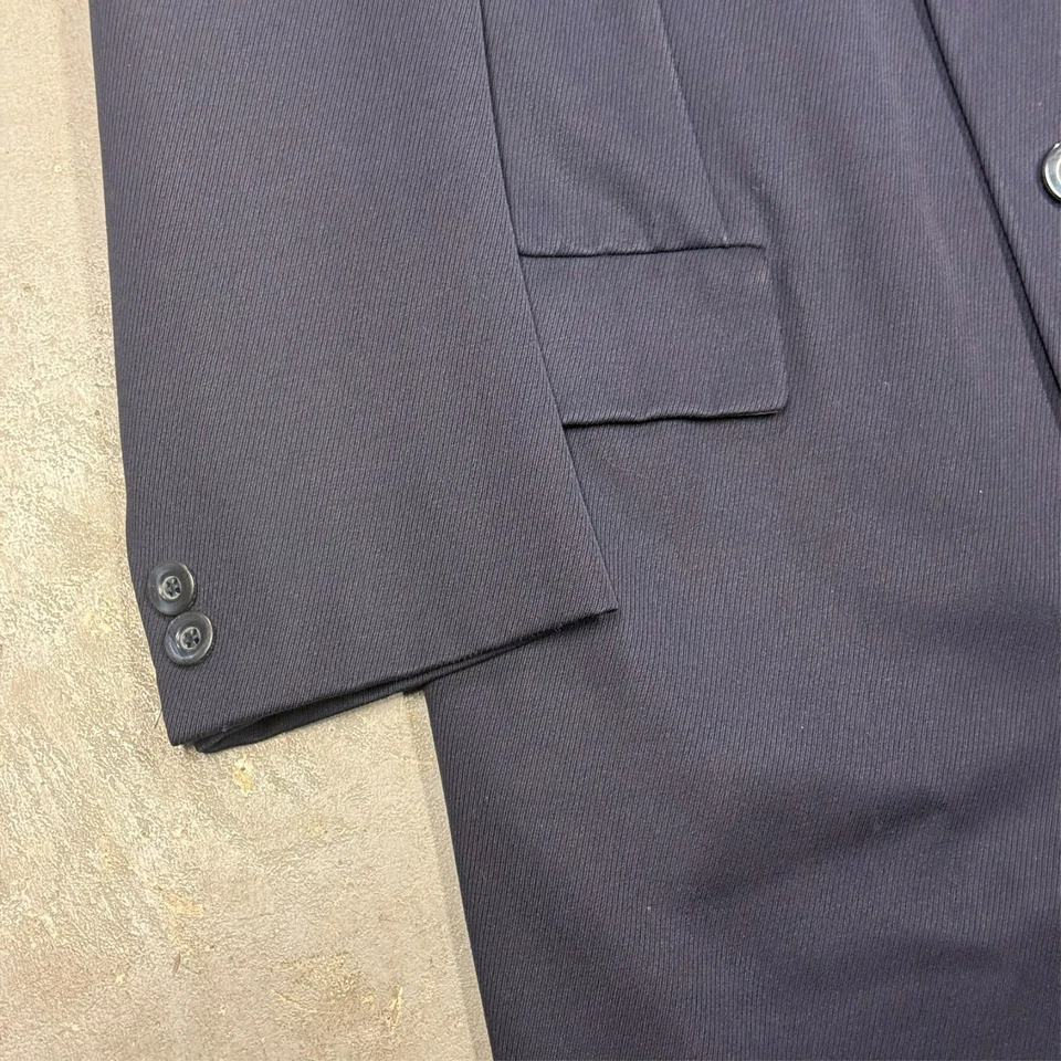 Brioni Coat Wool Long Overcoat Chesterfield Twill Made in Italy Blue Large 42 R - Image 3 of 4