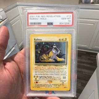 Pokémon Neo Revelation Raikou Holo #13 PSA 10 2001 Trading Card
