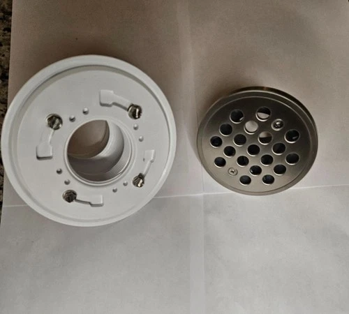 Round Shower Drain, Brushed Nickel Signature Hardware SH439112BN Menlo - Picture 2 of 4