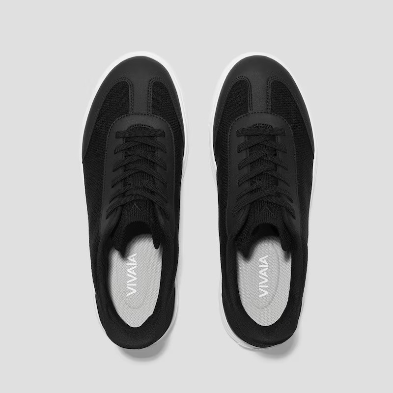 VIVAIA Women's Black Knit Sneakers Lace Up Comfort Walking Shoes US 6.5 EU 37 image 2