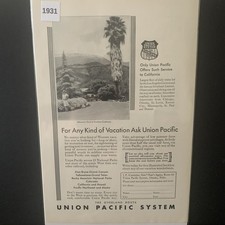 Vintage 1931 Union Pacific For Any Kind of Vacation Ask Ad Advertisement