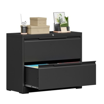 2 Drawer Metal File Cabinet for A4 Hanging Lateral Letter Legal Lockable Storage