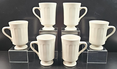 6 Syracuse China Econo Rim White Hale Hearty Mug Set Vintage Restaurant Ware Lo