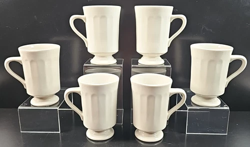 6 Syracuse China Econo Rim White Hale Hearty Mug Set Vintage Restaurant Ware Lo