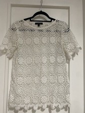 Banana Republic White Crochet Top Size Small