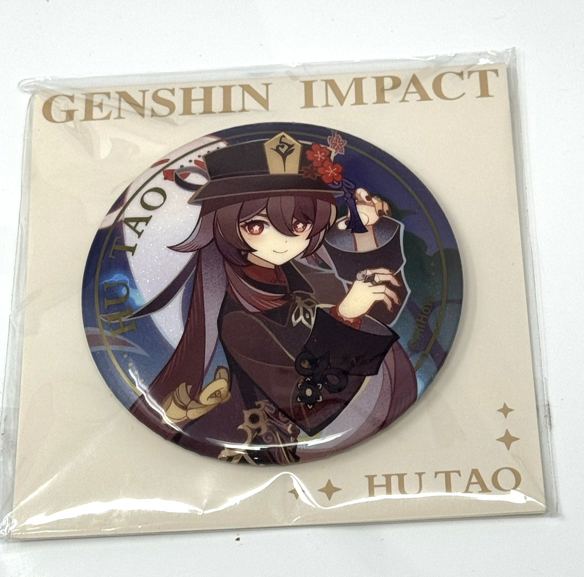 Insignia de hojalata Genshin Impact Hu Tao Invocación Genio Juego de cartas coleccionables
