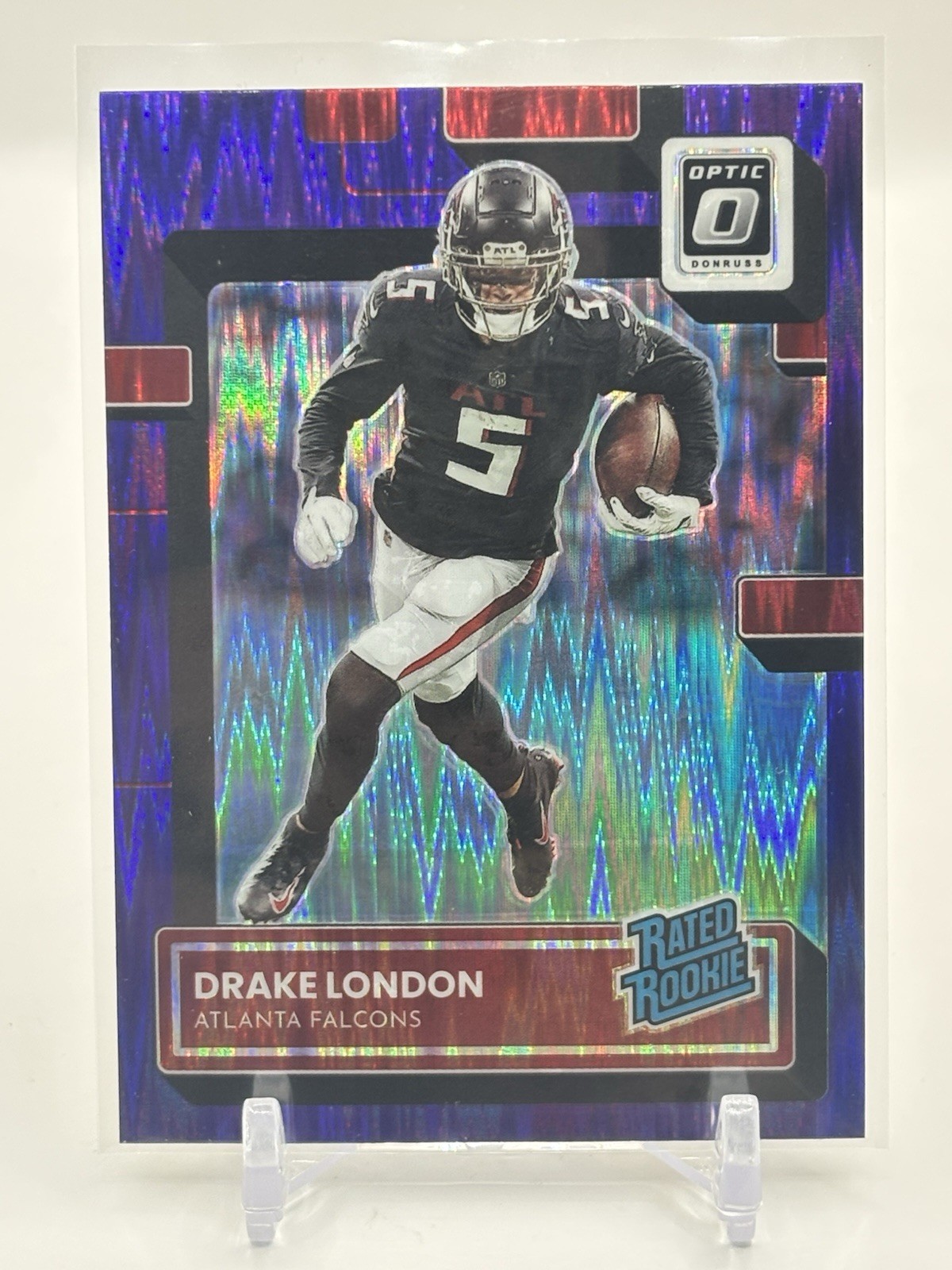 2022 Donruss Optic Drake London Purple Shock Rated Rookie #207 Falcons