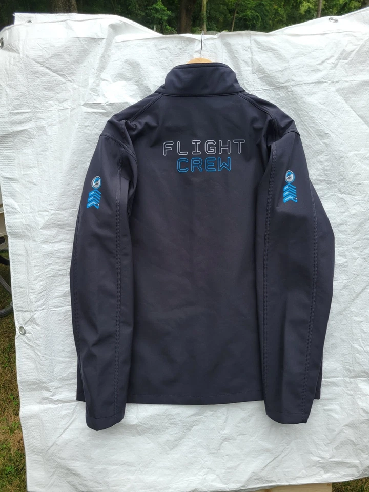 DRONE PILOT FLIGHT CREW Jacket XL Black Wind Weather Rain Winter Coat EXCELLENT  - Image 2 of 4