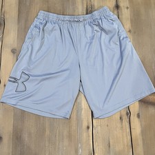 Under Armour Gray Loose Fit Athletic UA Shorts Youth Teen Pockets Drawstring XL