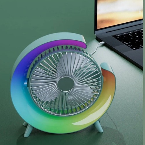 Fan LED Desk Portable USB 3 Speeds Rechargeable Cooler Cooling Silent Wireless - Picture 12 of 19