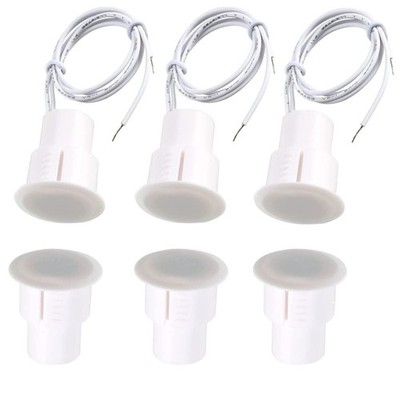 3sets White Iron Door Recessed Wired Security Window Door Contact Sensor Alar...