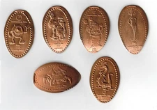 SETMO - Disney World set of 6 Pixar Monsters Inc. elongated pennies COPPER