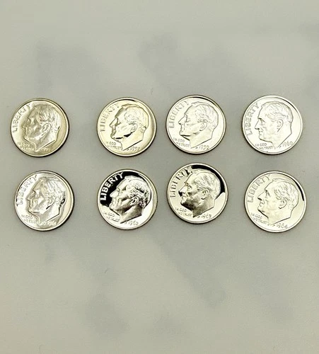 1957-1964 Silver Proof Roosevelt Dime Set 8 Coins 90% Silver #1151