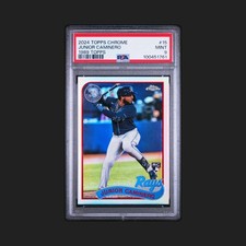 Junior Caminero 2024 Topps Chrome 1989 Topps Baseball Rookie #89CB-15 PSA 9 Rays