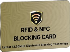 RFID Blocking Card 1/5 Pack, Contactless NFC Credit Card ID Protection Safe Bank