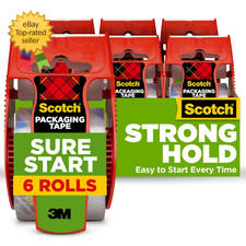 Sure Start Packing Tape Clear Quiet Unwind and Easy Start, 1.88 In. X 22.2 Yd. 6