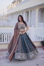 Bollywood Style YSL Silk Lehenga Choli Sequins Bridal Party Wear 