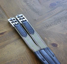 48" Leather English Girth Single Elastic Roller Buckles Brown VUC