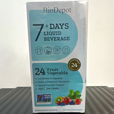 BioDepot 7+ Days Liquid Beverage 24 Fruit & Vegetable Vegan Sugar-Free 315mL