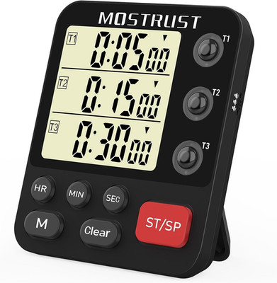 Digital Dual Kitchen Timer 3 Channels Triple Countdown Cooking Magnetic Included