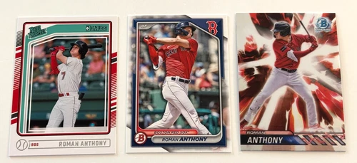 Roman Anthony 2024 Bowman Draft Plasma Power & Donruss Rated RC (3) Card Lot