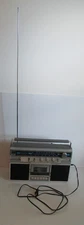 Soundesign Model No.4622 Boom Box with Cord Radio & Cassette Works Black Vintage