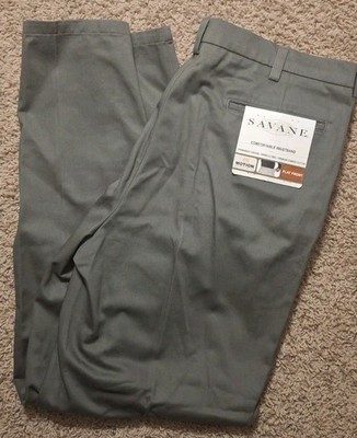 Savane Dress Pants Mens 38X32 Brown Gray Pleated Front Motion Wrinkle Free  NWT | eBay