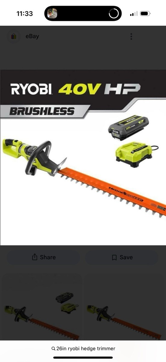 Ryobi RY40640VNM 40V Brushless Cordless Hedge Trimmer for sale
