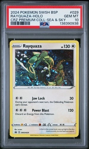 2024 POKEMON SWSH BLACK STAR PROMO #029 RAYQUAZA-HOLO PSA 10 COSMO HOLO