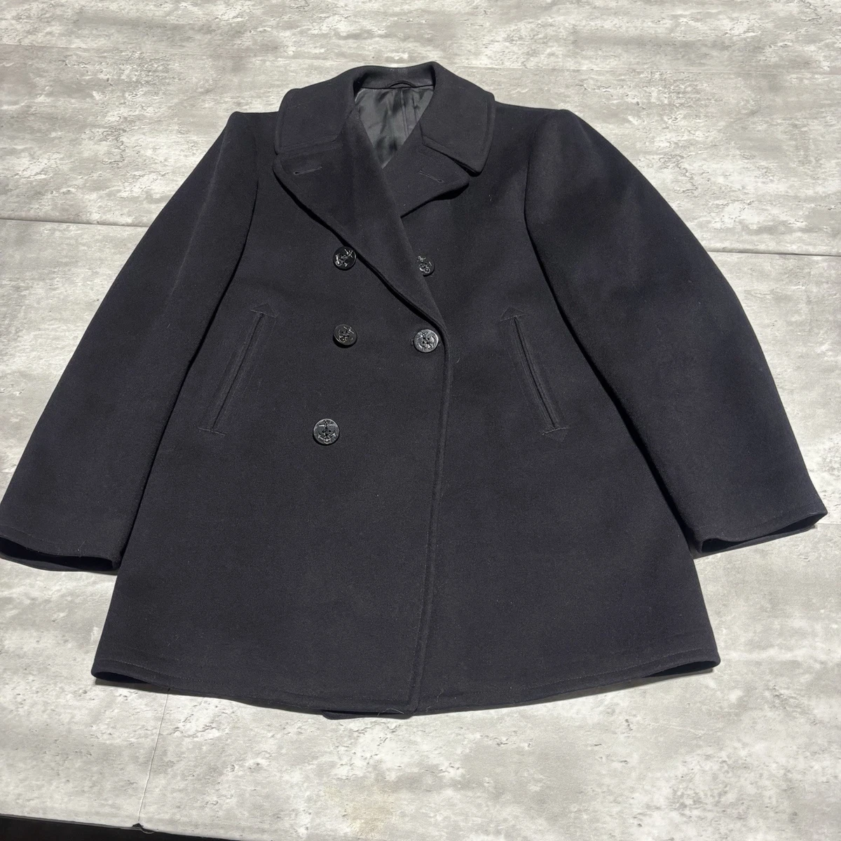 Vintage Navy Pea Coat In Original Ww2 Collectible Us Uniforms for