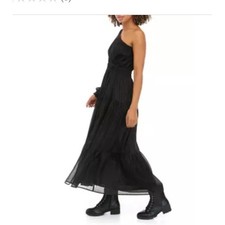 Moon River One Shoulder Midi Dress Large Glitter Whimsigoth Glam