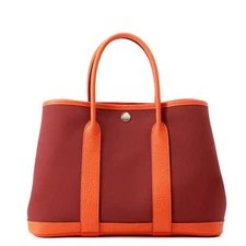 Hermes Garden Party TPM Tote Bag Rouge Grenat Orange Poppy Silver