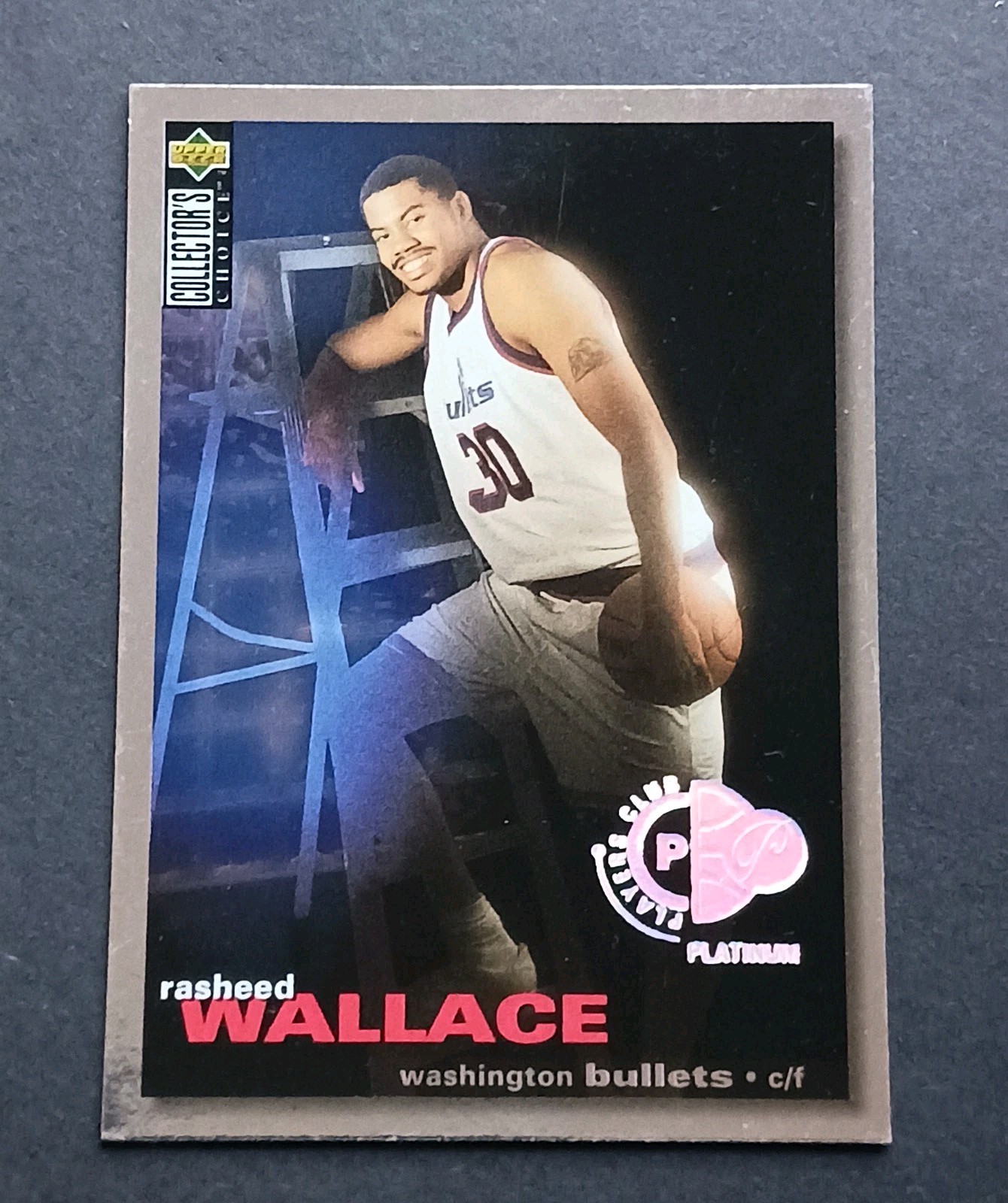 Rasheed Wallace 1995-96 Upper Deck Collectors Choice Platinum Players Club RC SP